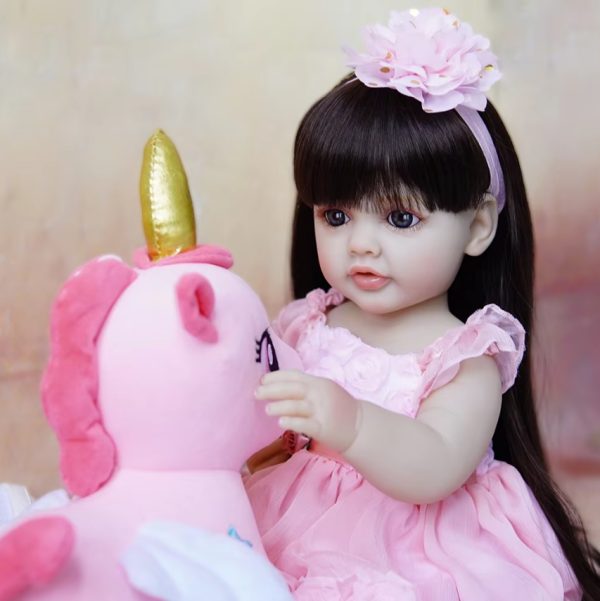 R&B New 22Inch Reborn Doll Girl Realistic Newborn Baby Vinyl Silicone Realistic Full Body Completo Girl Reborn Baby Dolls (复制) - Image 3